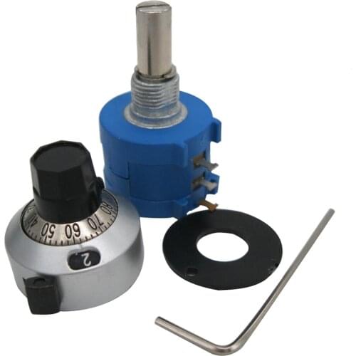 3590S-2-103L 3590S 10K ohm Precision Multiturn Potentiometer 10 Ring Adjustable Resistor + Turns Counting Dial Rotary Knob