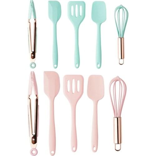 5 Pcs/Set Baby Silicone Baking Set Cooking Kitchenware Set Food Clip Egg Whisk Non-stick Shovel Spatula Kitchen Utensil Tools