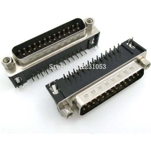 5PCS/LOT D-SUB DB25 DR25 25pins Male plug Solder Type Welding Connector DIY