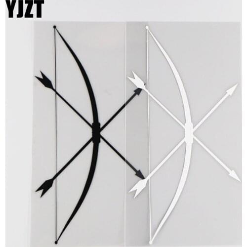 YJZT 9.1CM*18.1CM Bow And Arrow Decoration Personalized Pattern Car Sticker Vinyl Decal 1A-0252