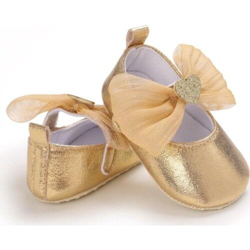 Infant Newborn Baby Girls Spring Summer Autumn Flats Glitter Bowknot Princess Dress Shoes No-Slip First Walkers 0-18M