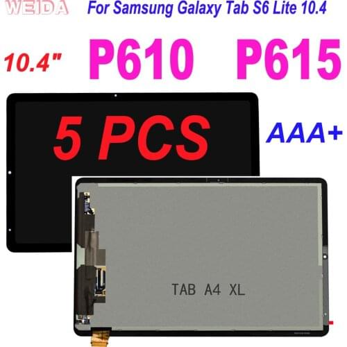 5PCS AAA+ LCD Replacement For Samsung Galaxy Tab S6 Lite 10.4 P610 P615 LCD Display Touch Screen Digitizer Assembly for P610 LCD