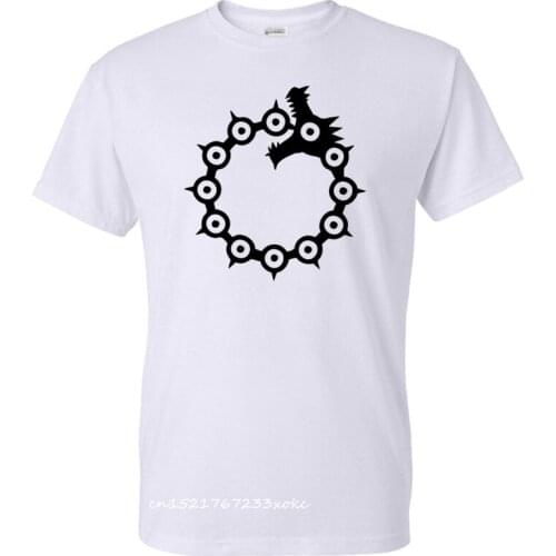 Dragons Sin Of Wrath Pattern T-Shirt Anime The Seven Deadly Sins Streetwear Nanatsu No Taizai Tshirt 100% Cotton Men T Shirt