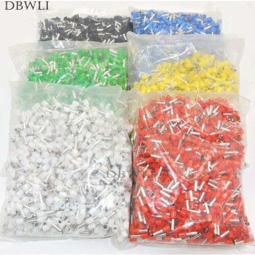 E6012 1000pcs 10 AWG 6mm2 Insulated Cord End Terminal Wire Ferrules