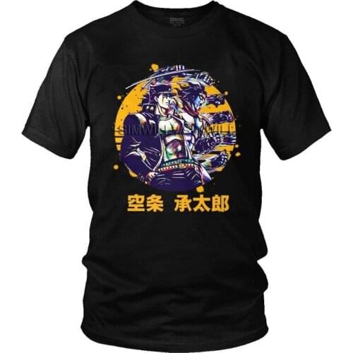 Jojo Bizarre Adventure T-shirt Mens Novelty T Shirt Short Sleeve 100% Cotton Anime Manga Jotaro Kujo Tshirt Unique Tee Top