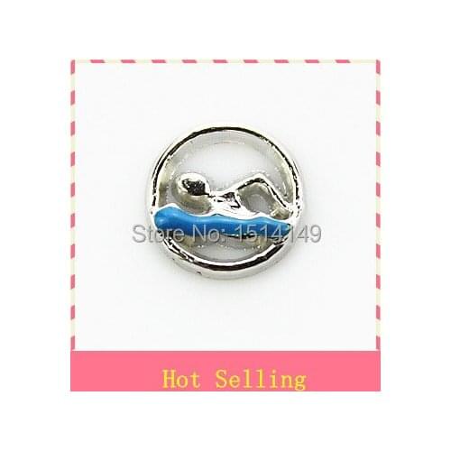 Hot selling swimming floating charms living glass floating memory lockets