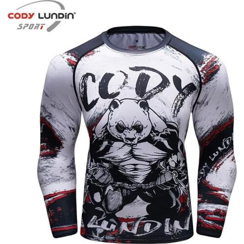 Fitness Compression Shirt Men Sports Quick Dry Rashgard Running Shirts Long Sleeve Gym T Shirt Muay Thai Boxing Soccer Jersey