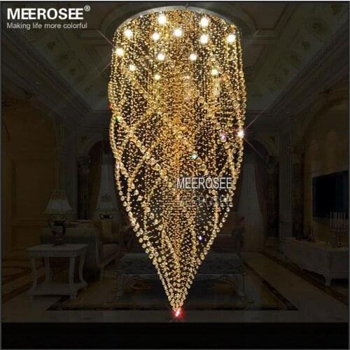 Round Crystal Chandelier Lighting Fixture Amber Crystal Lamp lustre de cristal with 15 pcs GU10 Lights Stair Lighting Dia 800mm