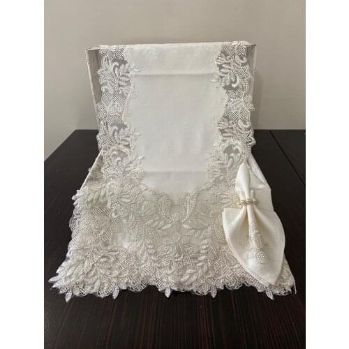 Leke Tutmaz Lüx Masa Örtüsü Takımı Yemek Seti 12 Kişilik