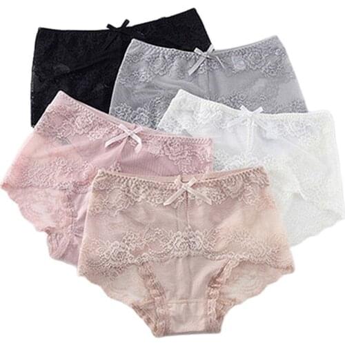 M-XXXL womens Panty modal high waist panties female sexy lace transparent cutout seamless briefs