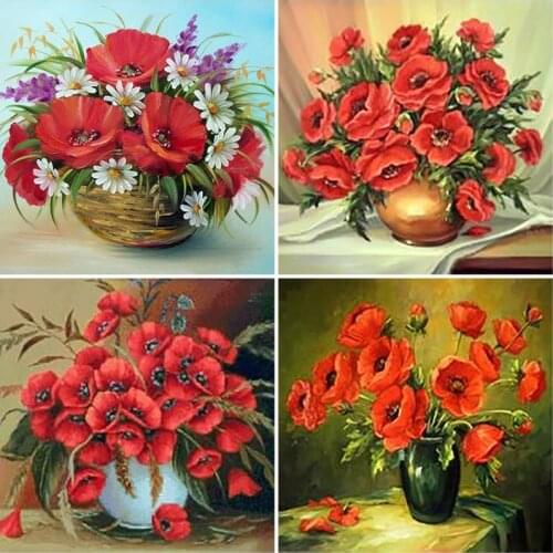 DIY Flower 5D Diamond Painting Full Square Drill Scenery Diamond Embroidery Cross Stitch Kits Wall Art Home Gift Home Decor