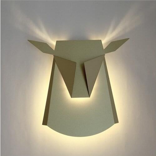 Nordic Deer Head Wall Lamp Led Wall Lights Modern Simple Bedroom Bedside Lamp Loft Decor Home Wall Light Antler Led Wall Lamp