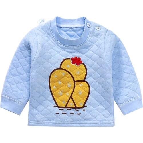 Newborn Shoulder Button Warm Jacket Winter Long Sleeve Cotton Boys Girls Cotton-Padded Clothes Children Household Clothing