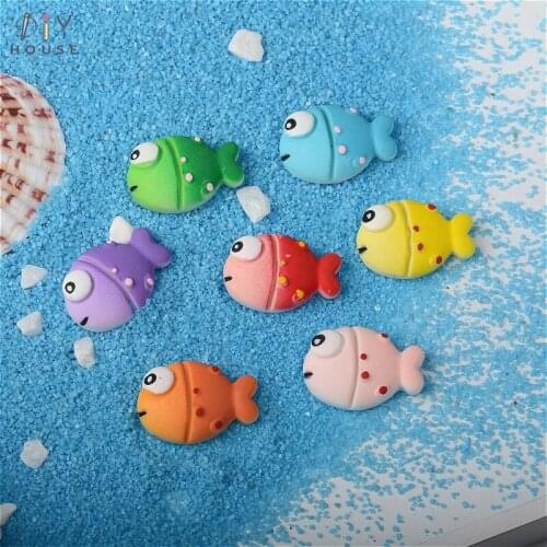 10/20/30Pcs Ocean Style Bubble Fish Flatback Planar Resin Color DIY Craft Supplies Hair Accessories Phone Shell Embellishments