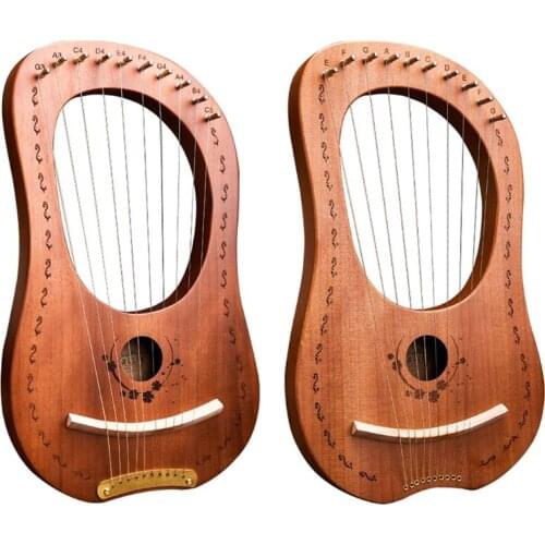 Portable Practice Harp Solid Wood 10 String Lier Harp Musical Instrument Children Gifts