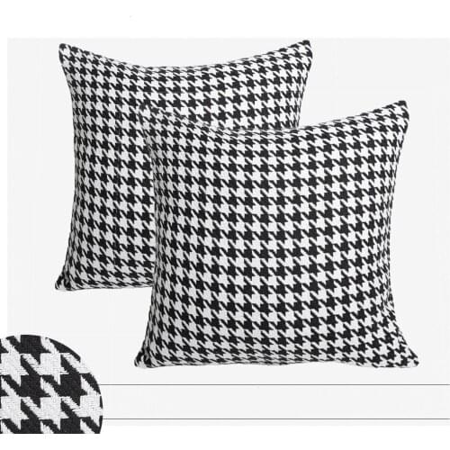 Simple Fengya Hugging Pillowcase Home Living Room Sofa Decorative Cushion Houndstooth Sofa Seat Linen Hugging Pillowcase