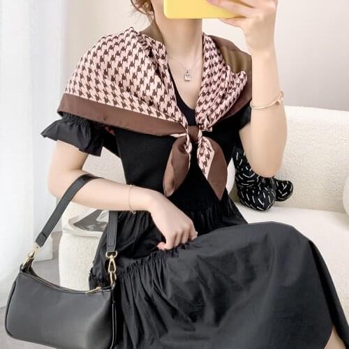 2021 new spring women scarf quality shawl silk fashion scarf headscarf beach sunscreen bag headscarf scarf 90cm*90cm