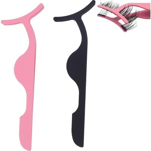1pc Lash Tweezers Eyelash Curler Fake Eye Lash Applicator Magnetic Eyelashes Auxiliary Clip False Eyelash Extension Makeup Tool