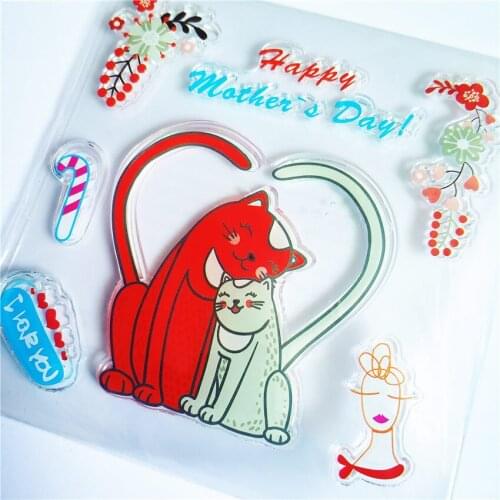 Hot selling Couple cat transparent clear stamp / silicone seal roller stamp DIY scrapbook album / card production