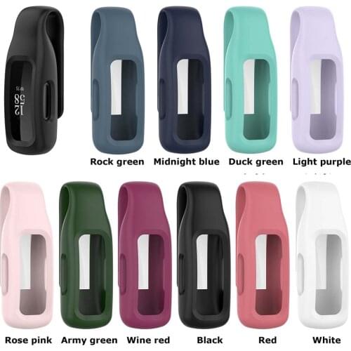 Silicone Protective Sleeve Cover Steel Clip Watch Case for Fitbit Inspire Fitbit 2 Ace3 Smart Bracelet