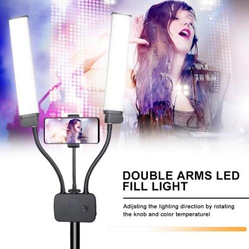 Double Arms LED Photography Lights Photo-beauty Makeup Fill Lamp Live Streaming Lighting Selfie Long Strip Light