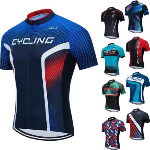 Teleyi 2021 Pro Team Cycling Jersey Men Short Sleeve MTB Bike Jersey Shirt Breathable Bicycle Jersey Tops Ropa Maillot Ciclismo