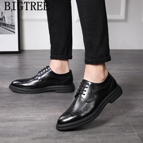 Brogue Shoes Men Formal Coiffeur Men Business Shoes Men Office Wedding Dress Moda Italiana Elegant Shoes Men Classic Ayakkabi