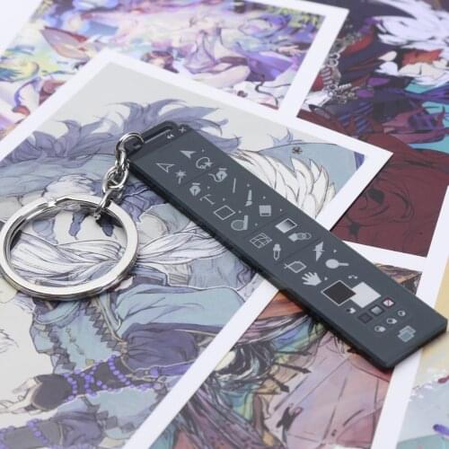 Anime Unique Work Keychain Key Chain Funny Photoshop CC Advertising Designer Software Ps Theme Acrylic Key Ring Decor Gift Toy