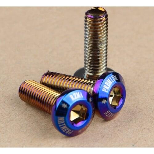 2Pcs M8 Disc Brake Screws Allen Round Head Electric Car Motorcycle Skid Disk Bolt No Steps Whole Teeth No Steps Burn Blue Screw