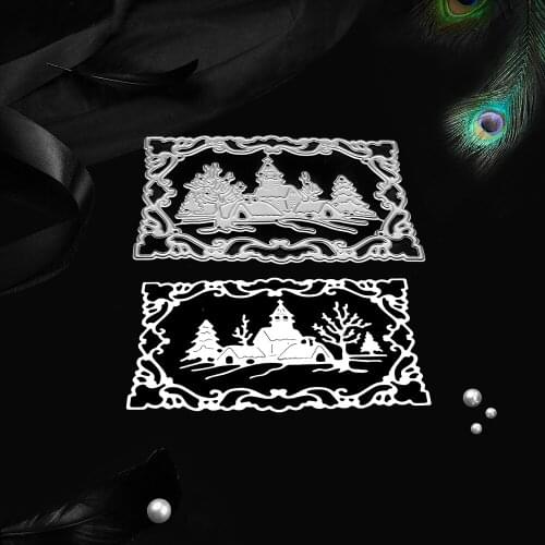 Snowy Day Pattern DIY Etched Carbon Steel Cutting Dies for Scrapbooking Tool