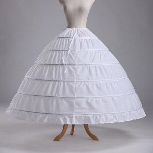 High Quality White 6 Hoops Petticoat Crinoline Slip Underskirt for Wedding Dress Bridal Gown In Stock Wedding Accessories