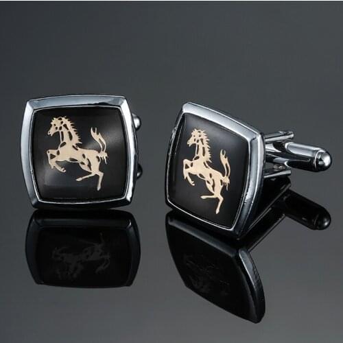 The classic horse brand Cufflinks glazed process Style Mens business shirt clothing accessories, free delivery