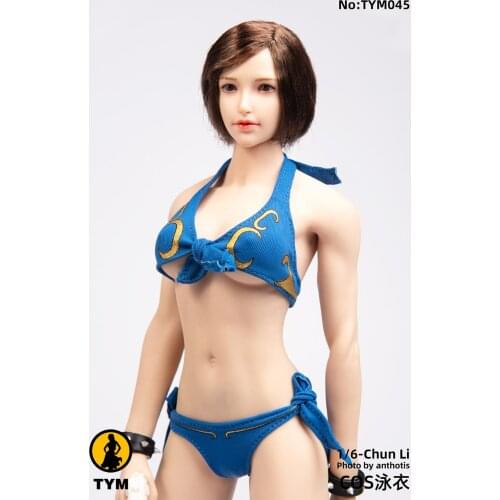1/6 Cosplay Sexy Female Figure Clothes Accessory Swimsuit Underwear Model for 12'' Body TYM045 In Stock Blue Color