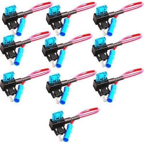 10 pcs 12/24V ATM APM Add A Circuit Fuse Tap Piggy Back MINI Blade Fuse Holder