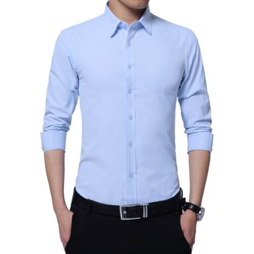 2020 New Arrival Men Shirt Brand Business Shirt Mens Fashion Good Quality Solid Man Shirt Slim Fit Shirts Plus Size M-5XL
