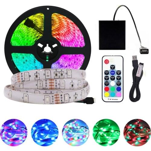 5V USB LED Strip Light SMD 2835 60Leds/m RGB Led Stripe 0.5m 1m 2m 3m 4m 5m Flexible Led Tape TV Background Lighting Fairy Light