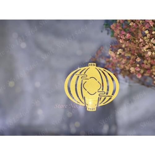 50pcs Chinese style Lantern Wine Glass Place Name Cards Markers Party Table Invitation Cards Wedding Event Decoration Supplies