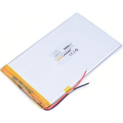 3.7V 3000mAh 3668100 Polymer Lithium Li-Po Rechargeable Battery For DIY Mp3 MP4 MP5 GPS PSP e-book tablet pc GPS DVR