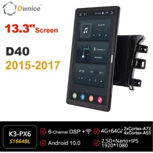 13.3 Inch 1080P Ownice 1 Din Android 10.0 Car Radio forNissan navara D40 2015 2016 2017 GPS Audio System Player Auto Rotatable
