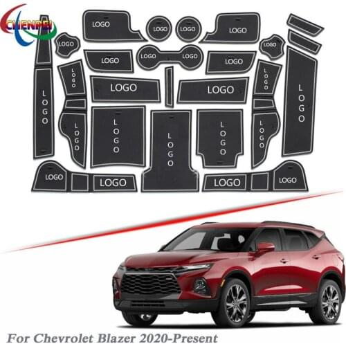 Brand LOGO Car Styling For Chevrolet Blazer 2020-Present Gate slot pad Interior Door Groove Mat Non-slip dust Mat Accessory