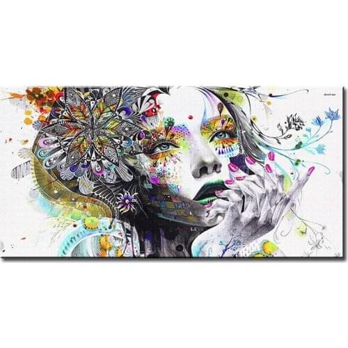 DP ARTISAN Modern wall art girl with flowers oil painting Prints Painting on canvas No frame Pictures Decor For Living Room