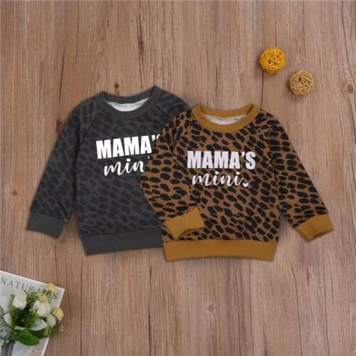 Kids Boy Girl Pullover Tops Sportswear Leopard Printed Sweatshirt Autumn Winter Loose Long Sleeve Round Neck Casual Hoodies