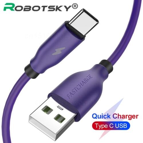 Micro USB Type C Cable Mobile Phone USB C Data Cable For Xiaomi Redmi Note Liquid silica Phone Charging Cable USBC Type-C Cord