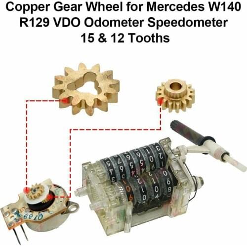Copper Gear Wheel for Mercedes W140 R129 VDO Odometer Speedometer 15 & 12 Tooths