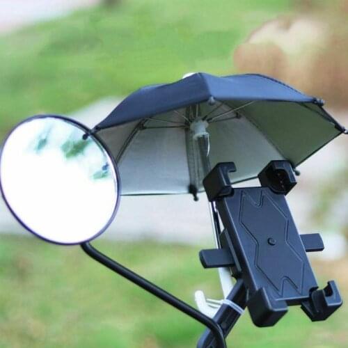 Mini Sunshade Umbrella Bicycle Decoration Accessories Polyester Mobile Automatic Umbrella New Bicycle Phone Holder