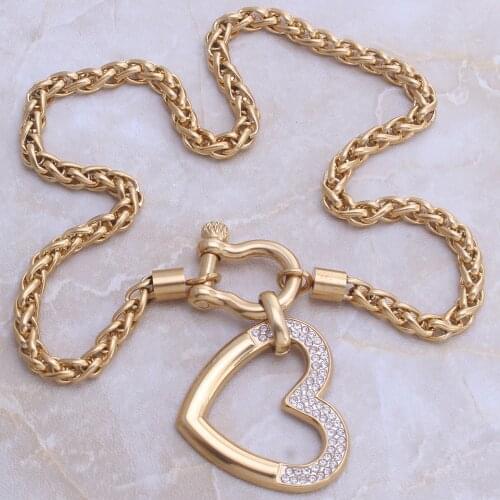 Wholesale Fashion Stainless Steel Jewelry High Quality Necklace Heart Pendant For Woman & Man Joyas Jewels Store NC929012