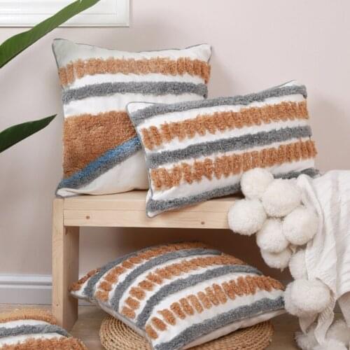 Woven Tufted Boho Throw Pillow Cover Luxury Cushion Case Farmhouse Pillowcase