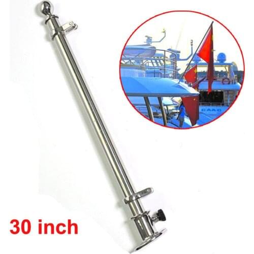 30'' 316 Grade Stainless Steel Polished Deck Flag Pole Boat Accessories Marine for Marine Yacht 760mm