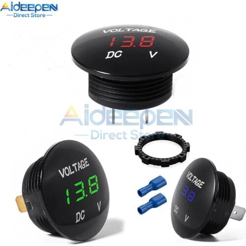 DC 5V-48V Waterproof LED Display Digital Voltmeter Car Motorcycle Voltage Meter Voltage Tester For Auto Battery 12V 24V 36V