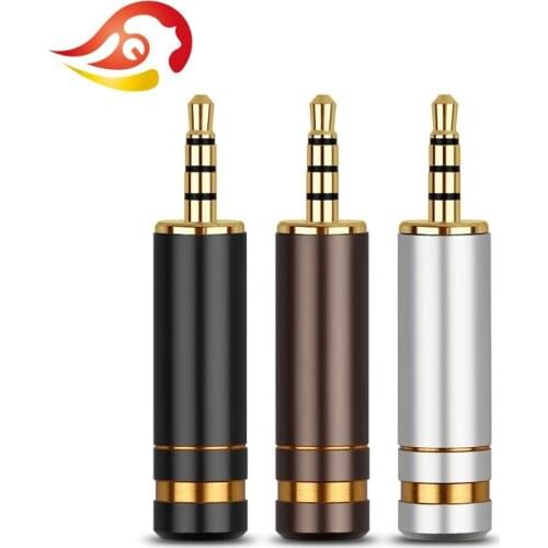 QYFANG 2.5mm 4 Pole Gold Plated Copper Earphone Plug HiFi Headset Aluminum Alloy Shell Audio Jack Wire Connector Metal Adapter